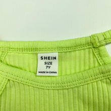 Load image into Gallery viewer, Girls SHEIN, line green ribbed summer top, EUC, size 7,  