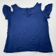 Load image into Gallery viewer, Girls Target, navy open-shoulder top, sequin trim, GUC, size 4,  