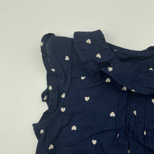 Load image into Gallery viewer, Girls H&amp;M, navy lightweight cotton top, GUC, size 4,  