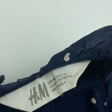 Load image into Gallery viewer, Girls H&amp;M, navy lightweight cotton top, GUC, size 4,  