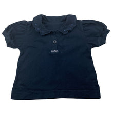 Load image into Gallery viewer, Girls Baby B'Gosh, embroidered navy polo top, *top button missing*, GUC, size 00,  