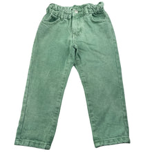 Load image into Gallery viewer, Girls 1964 Denim Co, green denim pants, elasticated, Inside leg: 36cm, GUC, size 3,  