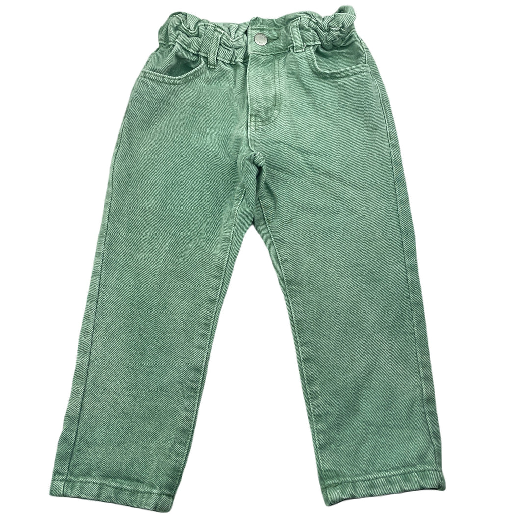 Girls 1964 Denim Co, green denim pants, elasticated, Inside leg: 36cm, GUC, size 3,  