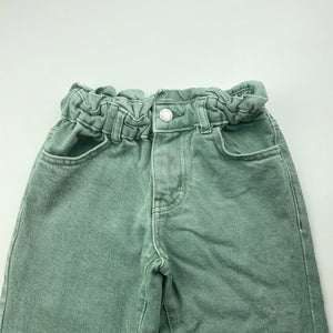 Girls 1964 Denim Co, green denim pants, elasticated, Inside leg: 36cm, GUC, size 3,  