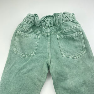 Girls 1964 Denim Co, green denim pants, elasticated, Inside leg: 36cm, GUC, size 3,  