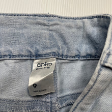 Load image into Gallery viewer, Girls Anko, blue stretch denim shorts, adjustable, GUC, size 9,  