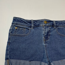 Load image into Gallery viewer, Girls Anko, blue stretch denim shorts, adjustable, GUC, size 8,  