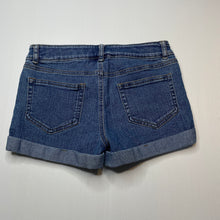 Load image into Gallery viewer, Girls Anko, blue stretch denim shorts, adjustable, GUC, size 8,  