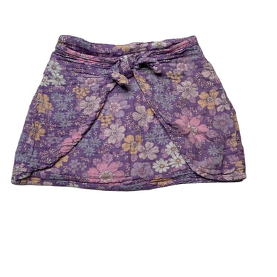 Girls Cotton On, lightweight floral cotton skirt, elasticated, L: 27cm, FUC, size 5,  