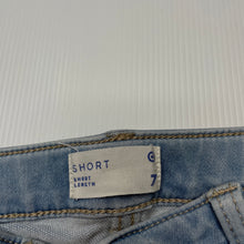 Load image into Gallery viewer, Girls Target, stretch knit denim shorts, adjustable, GUC, size 7,  