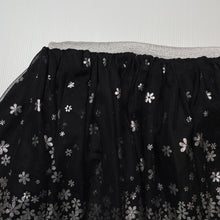 Load image into Gallery viewer, Girls Mango, lined black &amp; silver tulle skirt, elasticated, L: 26.5cm, EUC, size 5,  
