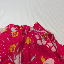 Load image into Gallery viewer, Girls colourful, long sleeve swim one-piece, GUC, size 00,  