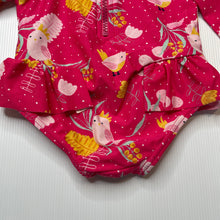 Load image into Gallery viewer, Girls colourful, long sleeve swim one-piece, GUC, size 00,  