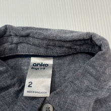 Load image into Gallery viewer, Boys Anko, linen/cotton short sleeve shirt, GUC, size 2,  