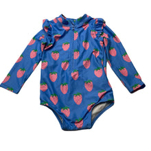 Load image into Gallery viewer, Girls Cotton On, long sleeve swim one-piece, pilling on bottom, FUC, size 1,  