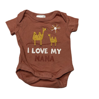 unisex Baby Baby, cotton bodysuit / romper, EUC, size 0000,  