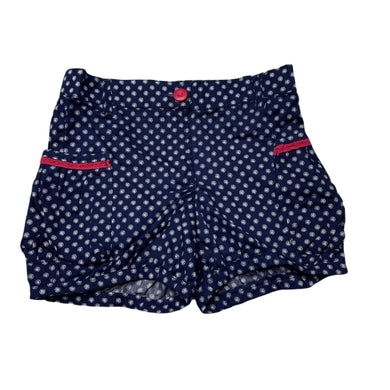 Girls Young Hearts, navy lightweight cotton shorts, elasticated, EUC, size 1,  