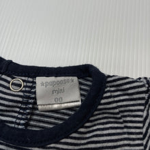 Load image into Gallery viewer, Girls Papoose Mini, navy stripe cotton dress, GUC, size 00, L: 32cm