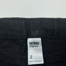 Load image into Gallery viewer, Boys Anko, black stretch denim jeans, adjustable, Inside leg: 27.5cm, EUC, size 2,  