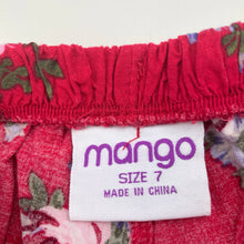 Load image into Gallery viewer, Girls Mango, cropped lightweight floral pants, elasticated, Inside leg: 39cm, EUC, size 7,  