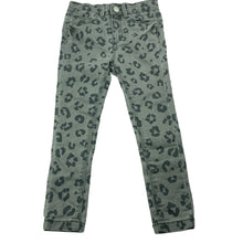 Load image into Gallery viewer, Girls Cotton On, animal print stretch denim pants, adjustable, Inside leg: 38cm, FUC, size 3,  