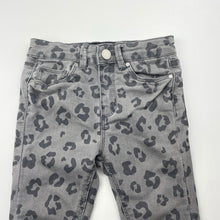 Load image into Gallery viewer, Girls Cotton On, animal print stretch denim pants, adjustable, Inside leg: 38cm, FUC, size 3,  