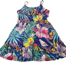 Load image into Gallery viewer, Girls The Childrens Place, floral cotton summer dress, wash fade, FUC, size 5, L: 55cm