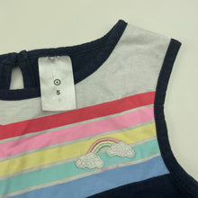 Load image into Gallery viewer, Girls Target, navy cotton casual dress, FUC, size 5, L: 58cm