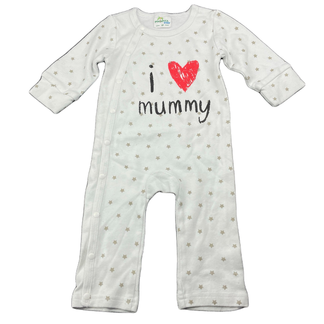 Girls PENINSULA BABY, soft feel romper, mummy, GUC, size 0,  