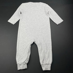 unisex Dymples, grey marle soft feel romper, EUC, size 0,  