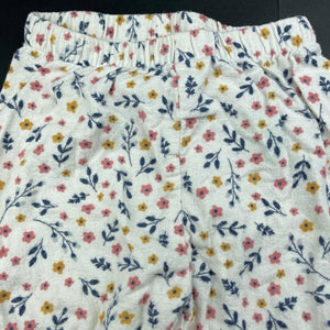 Girls Anko, floral flannel cotton pyjama pants, FUC, size 1,  