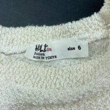 Load image into Gallery viewer, Girls HOLI GIRLS, cream bouclet long sleeve top, EUC, size 6,  