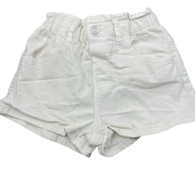 Load image into Gallery viewer, Girls Zara, cream stretch denim shorts, elasticated, FUC, size 3-4,  