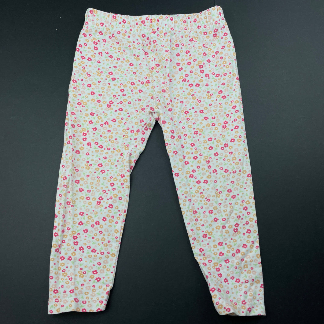 Girls Dymples, floral stretchy leggings, Inside leg: 25cm, EUC, size 1,  