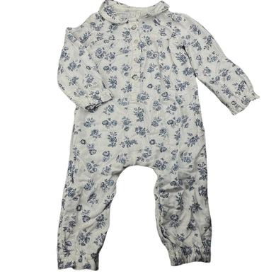 Girls Tu, floral cotton romper, EUC, size 1,  