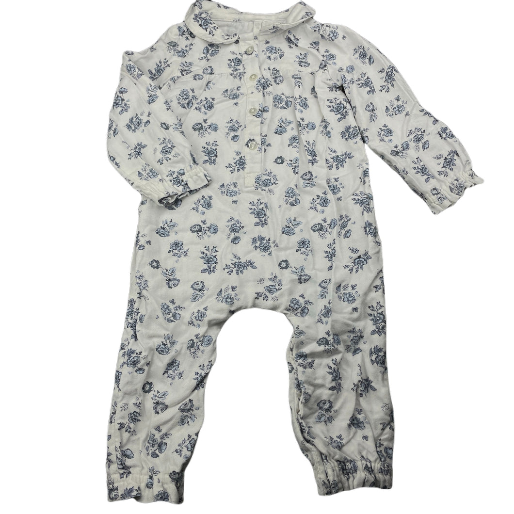 Girls Tu, floral cotton romper, EUC, size 1,  