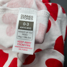 Load image into Gallery viewer, Girls DUNNES STORES, cotton coverall / romper, hearts, GUC, size 000,  