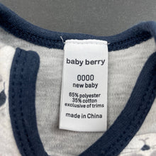 Load image into Gallery viewer, Boys Baby Berry, bodysuit / romper, rabbits, FUC, size 0000,  