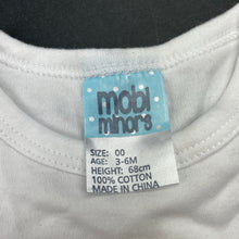 Load image into Gallery viewer, unisex Mobi Minors, soft cotton bodysuit / romper, GUC, size 00,  