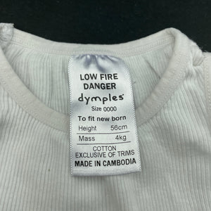 unisex Dymples, ribbed cotton singletsuit / romper, EUC, size 0000,  