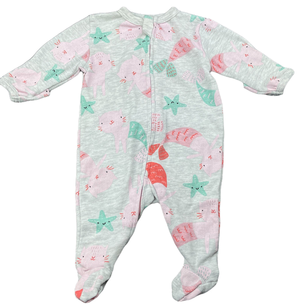 Girls Dymples, zip coverall / romper, cat mermaids, GUC, size 0000,  