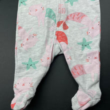 Load image into Gallery viewer, Girls Dymples, zip coverall / romper, cat mermaids, GUC, size 0000,  