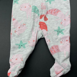 Girls Dymples, zip coverall / romper, cat mermaids, GUC, size 0000,  