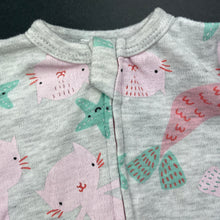 Load image into Gallery viewer, Girls Dymples, zip coverall / romper, cat mermaids, GUC, size 0000,  