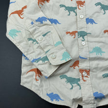 Load image into Gallery viewer, Boys H&amp;M, lightweight cotton long sleeve shirt, dinosaurs, EUC, size 5,  