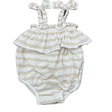 Load image into Gallery viewer, Girls Country Road, metallic stripe summer romper, EUC, size 0000,  
