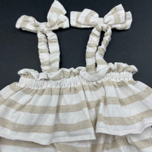 Load image into Gallery viewer, Girls Country Road, metallic stripe summer romper, EUC, size 0000,  