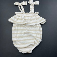 Load image into Gallery viewer, Girls Country Road, metallic stripe summer romper, EUC, size 0000,  