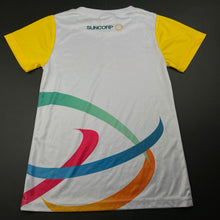 Load image into Gallery viewer, Girls Netball Australia, lightweight sports top, small mark neck, FUC, size 8,  