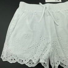Load image into Gallery viewer, Girls KID, lined broderie cotton shorts, elasticated, NEW, size 10,  